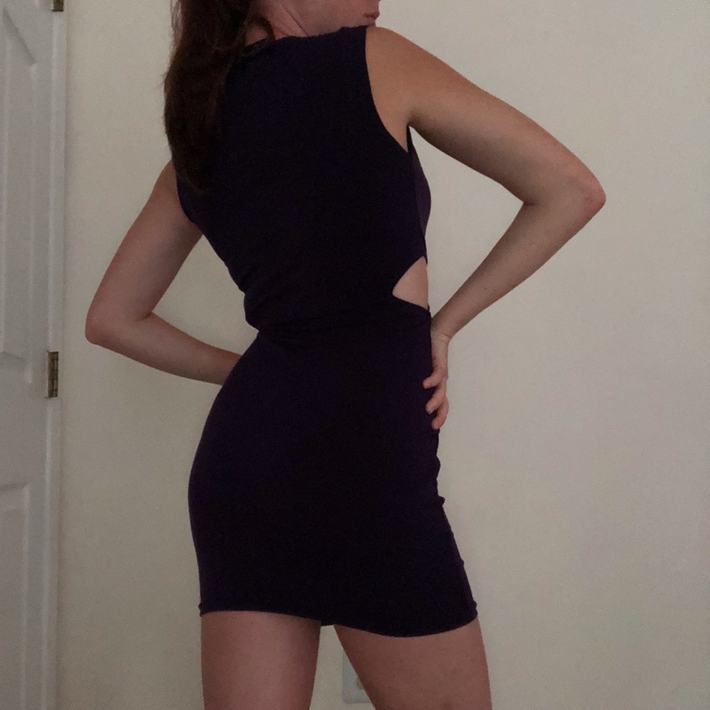 Eggplant purple body con dress